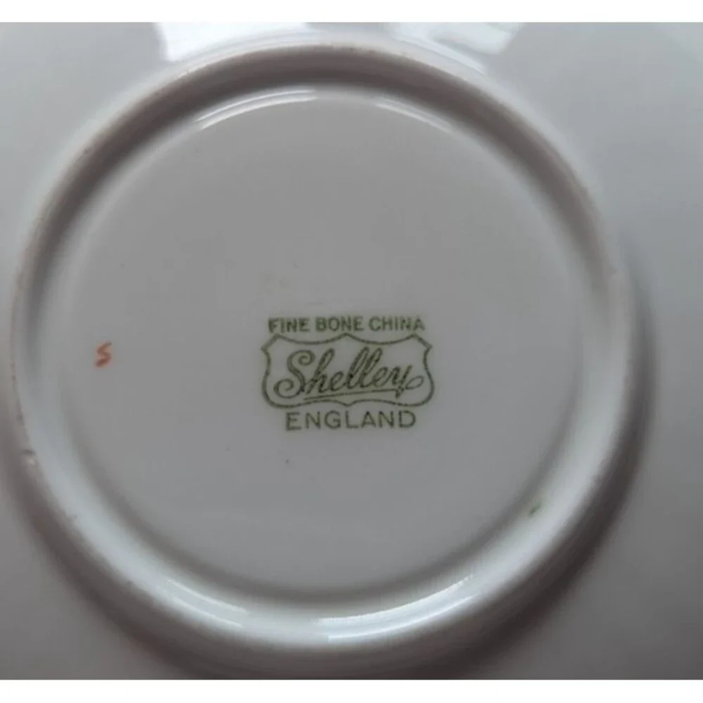 Vintage Shelley Bone China Wildflower Lilac Oleander Shape Tea cup & Saucer